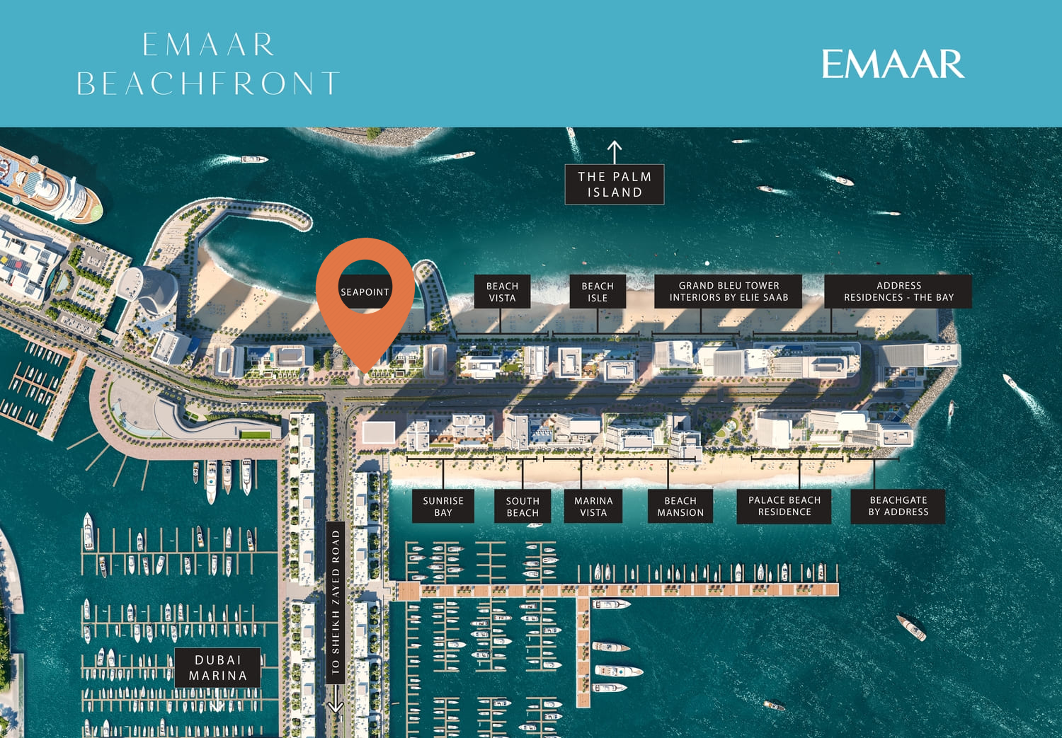 emaar beachfront seapoint location