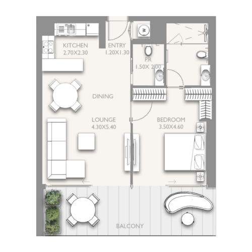 fairmont residences solara tower 1 bdr