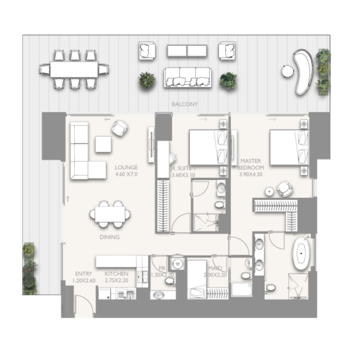 fairmont residences solara tower 2 bdr