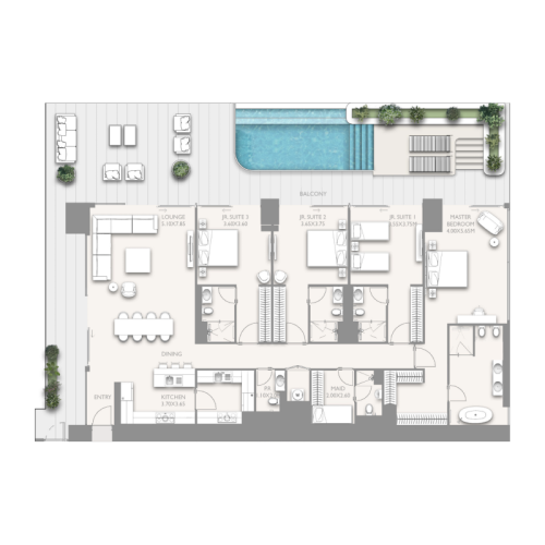 fairmont residences solara tower 4 bdr